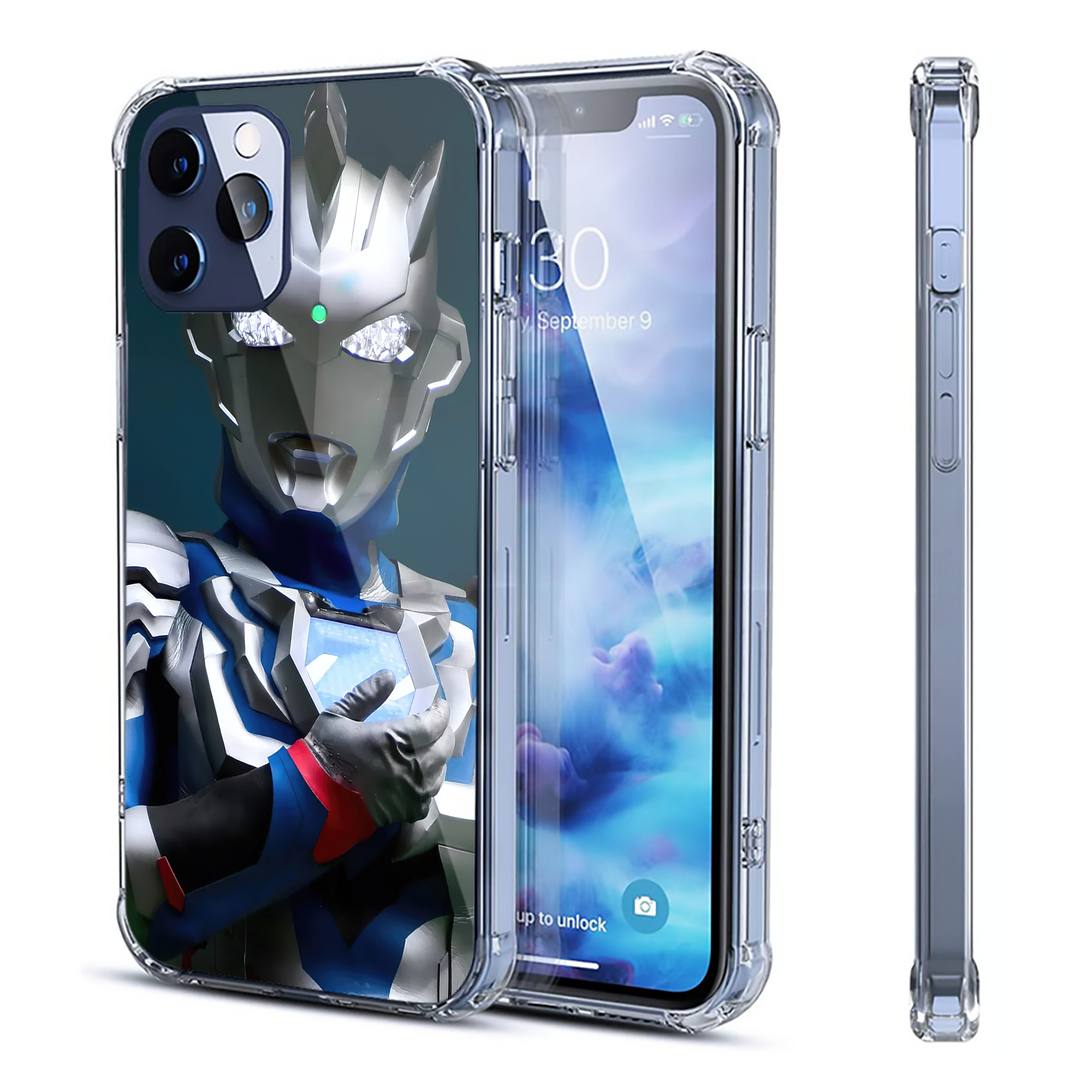 （画像用） ウルトラマン Ultraman 【iPhone 12シリーズ対応】透明スマホケース（クリアソフトケース）